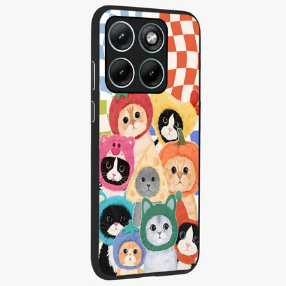 Cats in Fruits Glass Case upright view showcasing charming cat artwork with fun fruity theme.