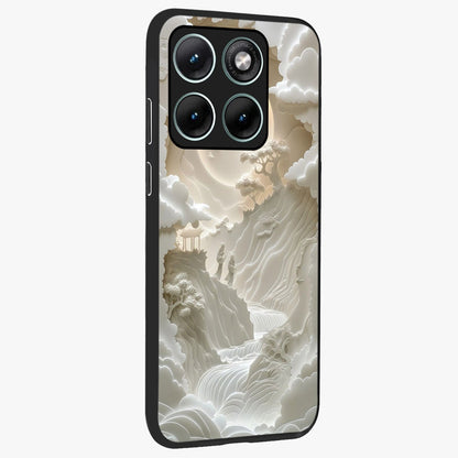 Celestial Origami Glass Case upright view showcasing creative origami artwork with modern celestial style.