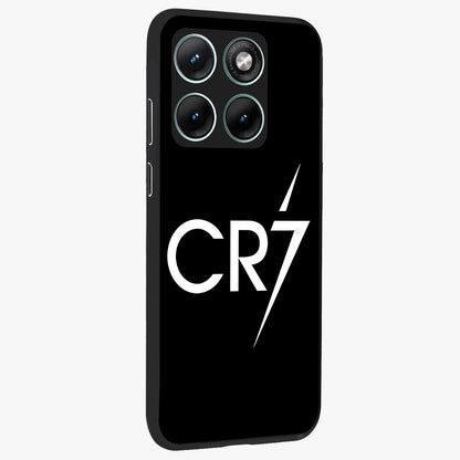 Cr7 Elite Strike Glass Case upright view showcasing energetic football inspired design with modern sports aesthetic.