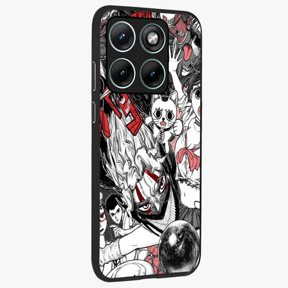 Crimson Chaos Panel Glass Case upright view showcasing intense crimson artwork with dramatic aesthetic style.