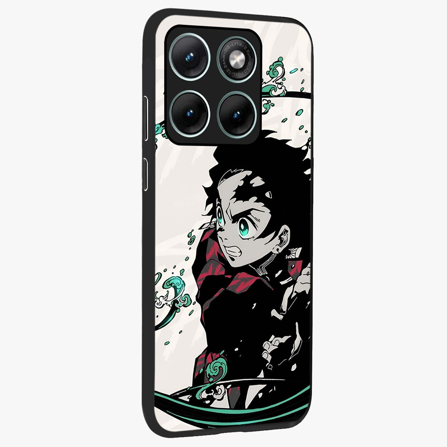 Demon Slayer Glass Case upright view showcasing powerful anime artwork with intense warrior theme.