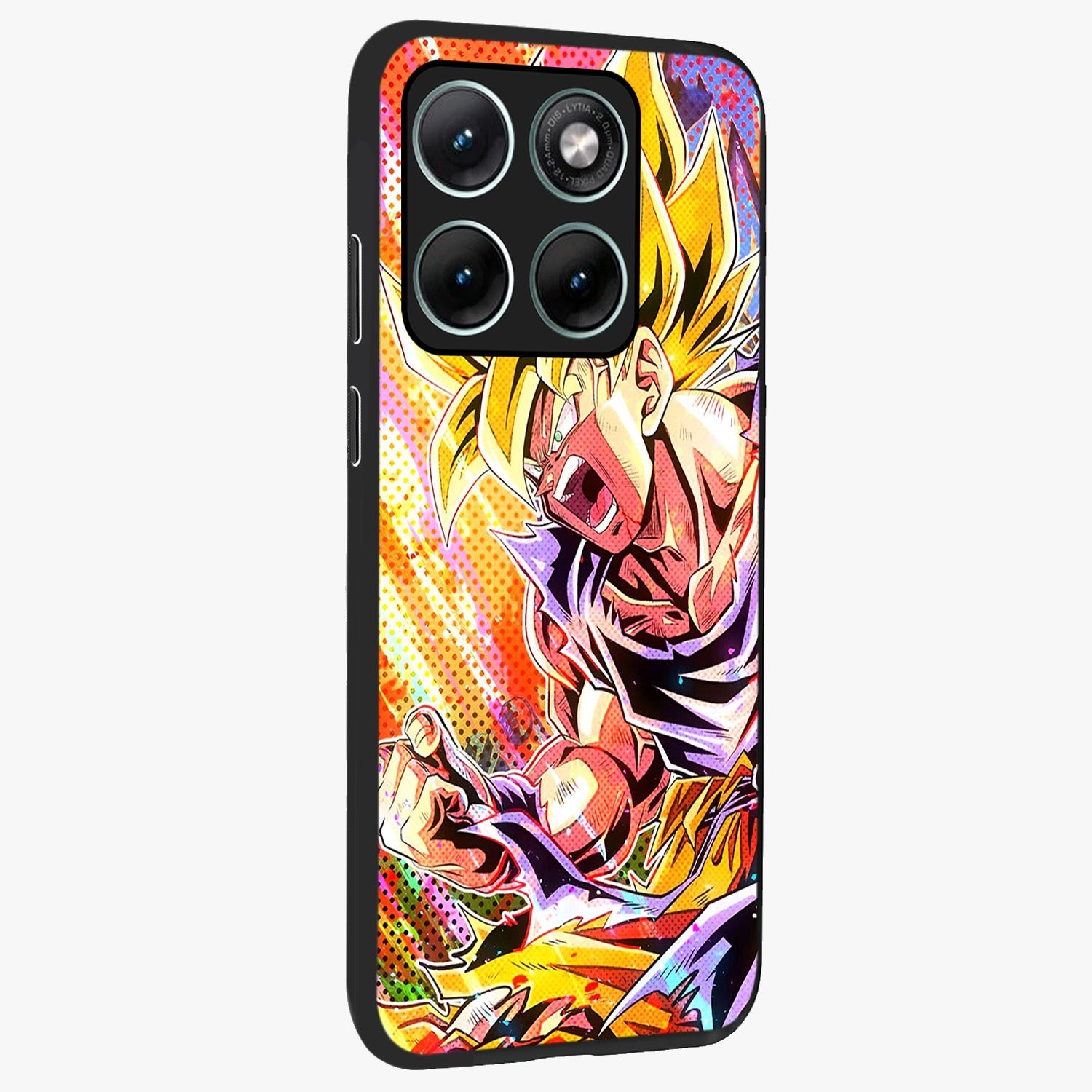 Firing Goku Glass Case upright view showcasing energetic anime artwork with bold warrior theme.