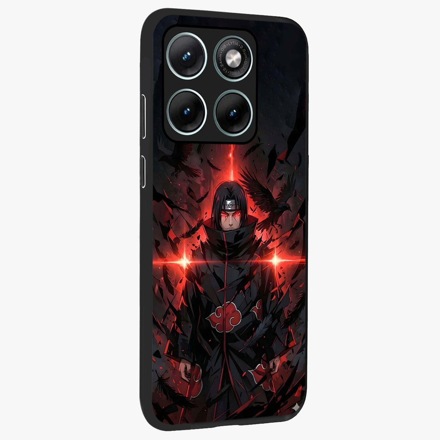 Focused Blade Discipline Glass Case upright view showcasing strong typography statement with sleek motivational theme.