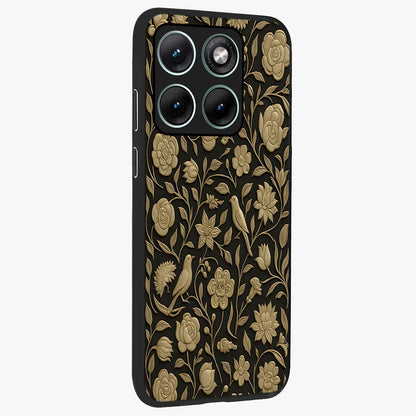 Golden Evil Eye Mandala Glass Case upright view showcasing decorative evil eye mandala artwork with spiritual aesthetic style.