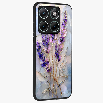 Lavender Dream Glow Glass Case upright view showcasing radiant lavender glow artwork with calming dreamy theme.