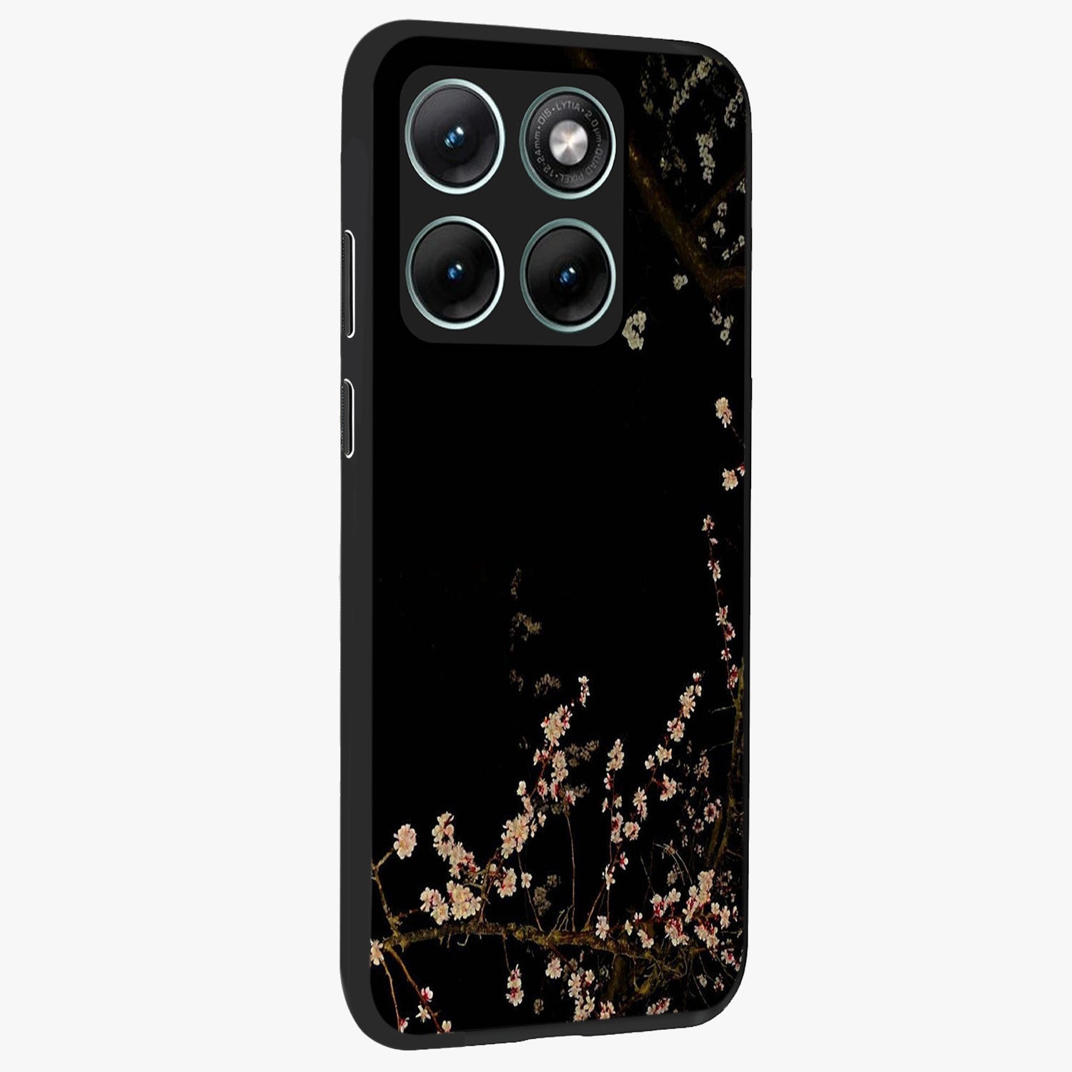 Petal Moon Light With Custom Name Glass Case upright view showcasing elegant floral moon artwork with personalized aesthetic.