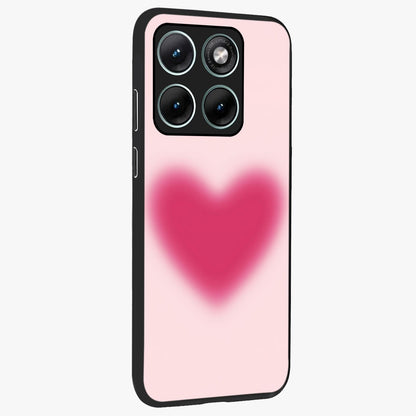 Pink Aura Heart Glass Case upright view showcasing romantic heart artwork with soft pastel theme.