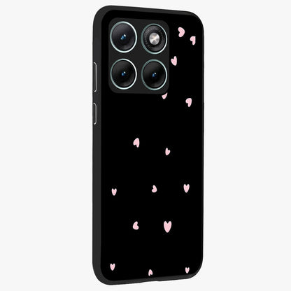 Pink Love Drops Glass Case upright view showcasing charming heart drop artwork with romantic playful theme.