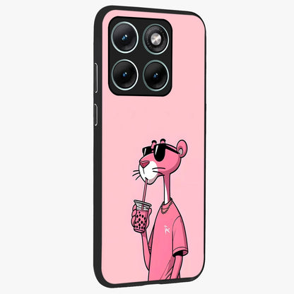 Pink Panther Glass Case upright view showcasing fun animated artwork with stylish retro cartoon theme.