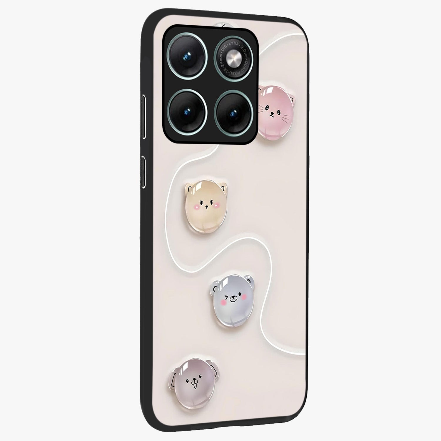 Puffy Face Parade Glass Case upright view showcasing adorable character artwork with cheerful animated theme.