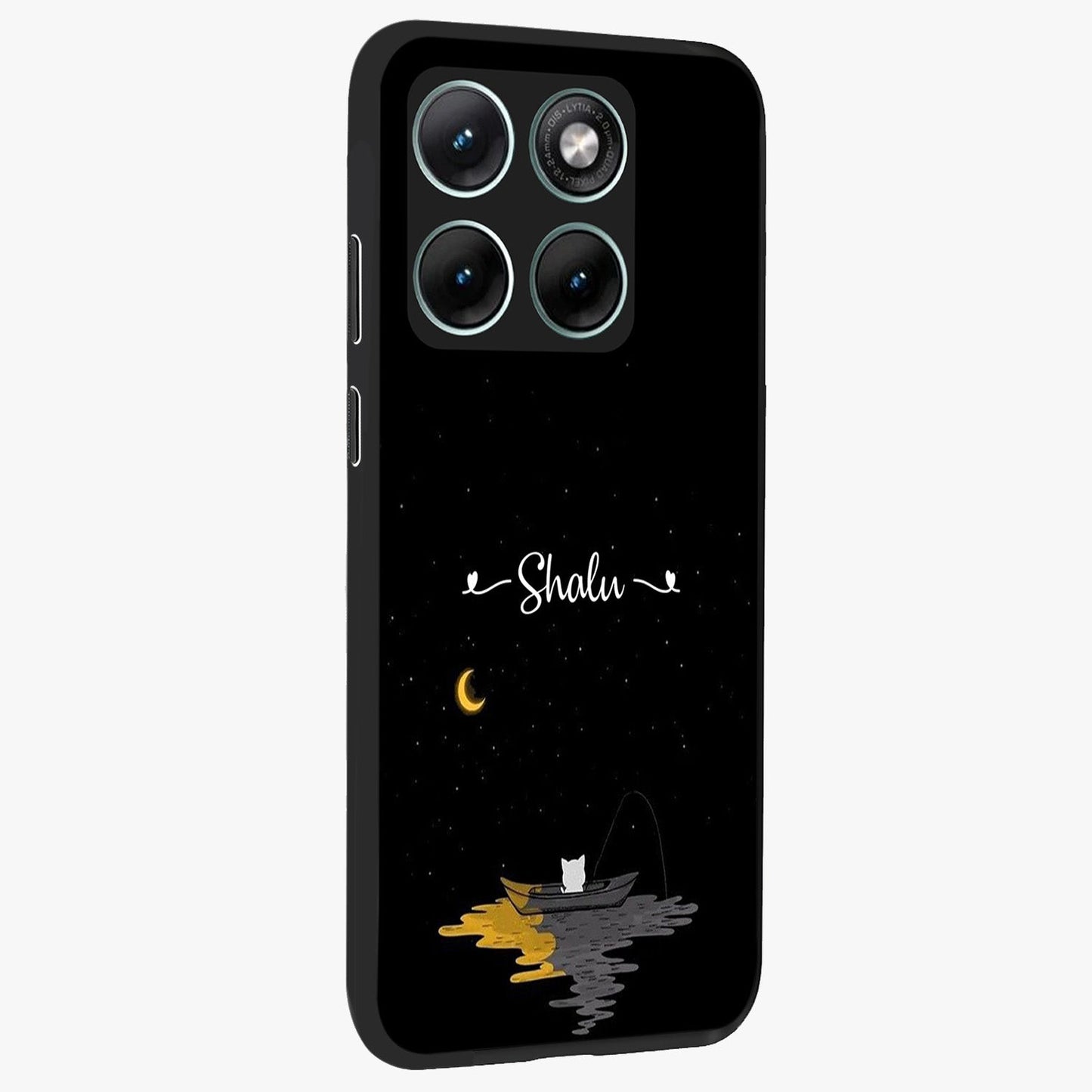 Silent Night Row Glass Case upright view showcasing tranquil night artwork with serene landscape theme.