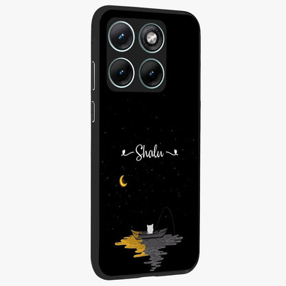 Silent Night Row Glass Case upright view showcasing tranquil night artwork with serene landscape theme.