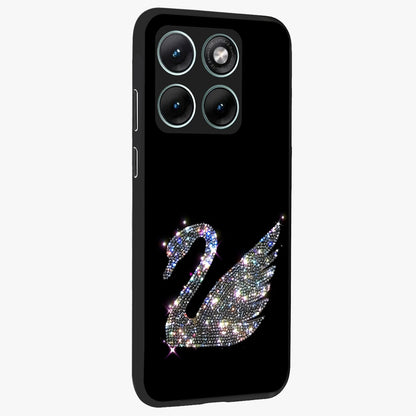 Starlit Swan Grace Glass Case upright view showcasing beautiful swan artwork with peaceful night themed design.