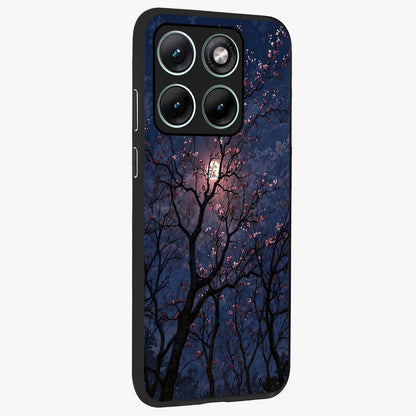 Twilight Sakura Serenade Glass Case upright view showcasing beautiful cherry blossom artwork with serene evening theme.