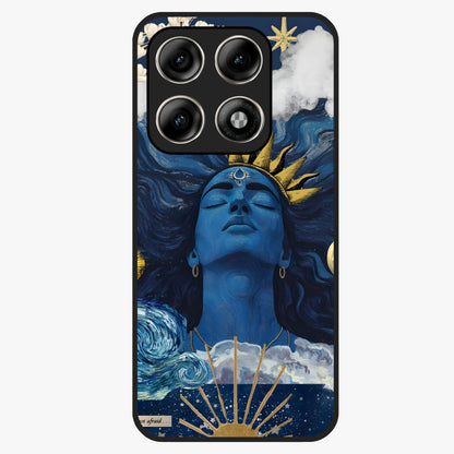 Aesthetic Lord Shiva Glass Case showing flat back view with divine Shiva artwork and glossy glass finish.