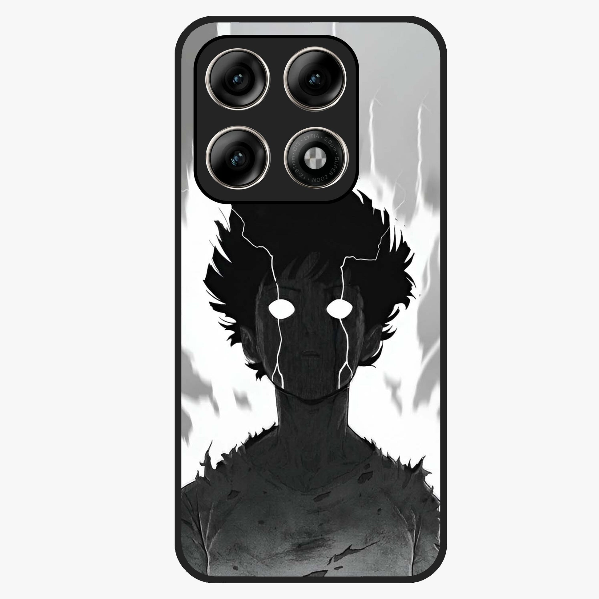 Awakened Inner Rage Glass Case showing flat back view with intense artistic artwork and glossy glass finish.