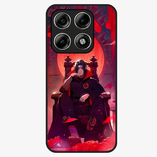 Blood Moon Sovereign Glass Case showing flat back view with mystical blood moon artwork and glossy glass finish.