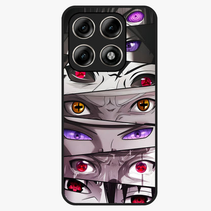 Eyes of Destiny Glass Case showing flat back view with striking eye themed artwork and glossy glass finish.