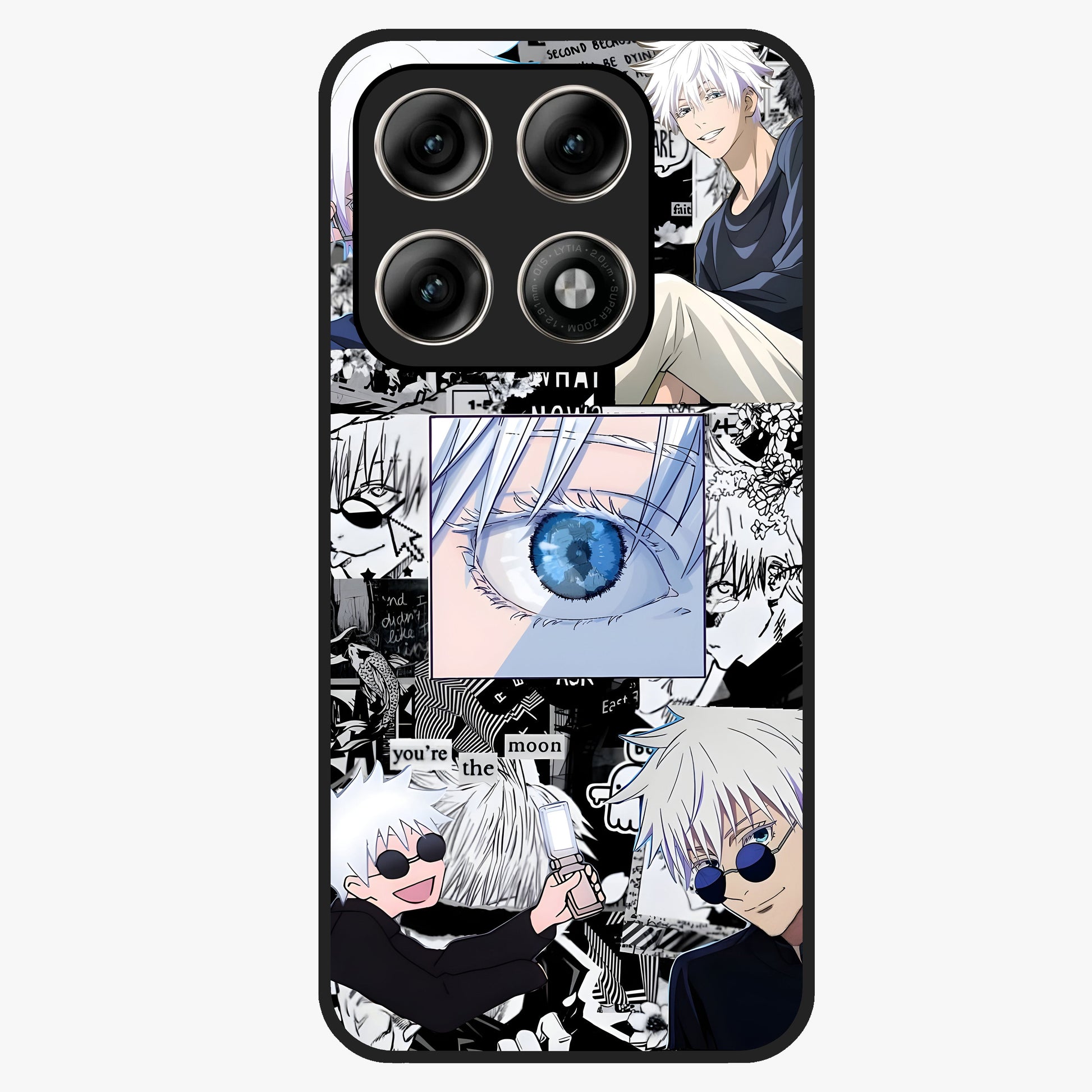 Infinity Sorcerer Chaos Glass Case showing flat back view with mystical sorcerer themed artwork and glossy glass finish.