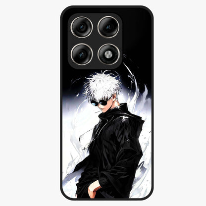 Limitless Shadow King Glass Case showing flat back view with powerful shadow warrior artwork and glossy glass finish.