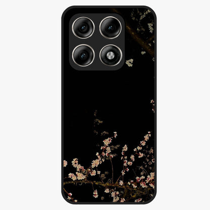 Petal Moon Light With Custom Name Glass Case showing flat back view with floral moonlight artwork and personalized name design.