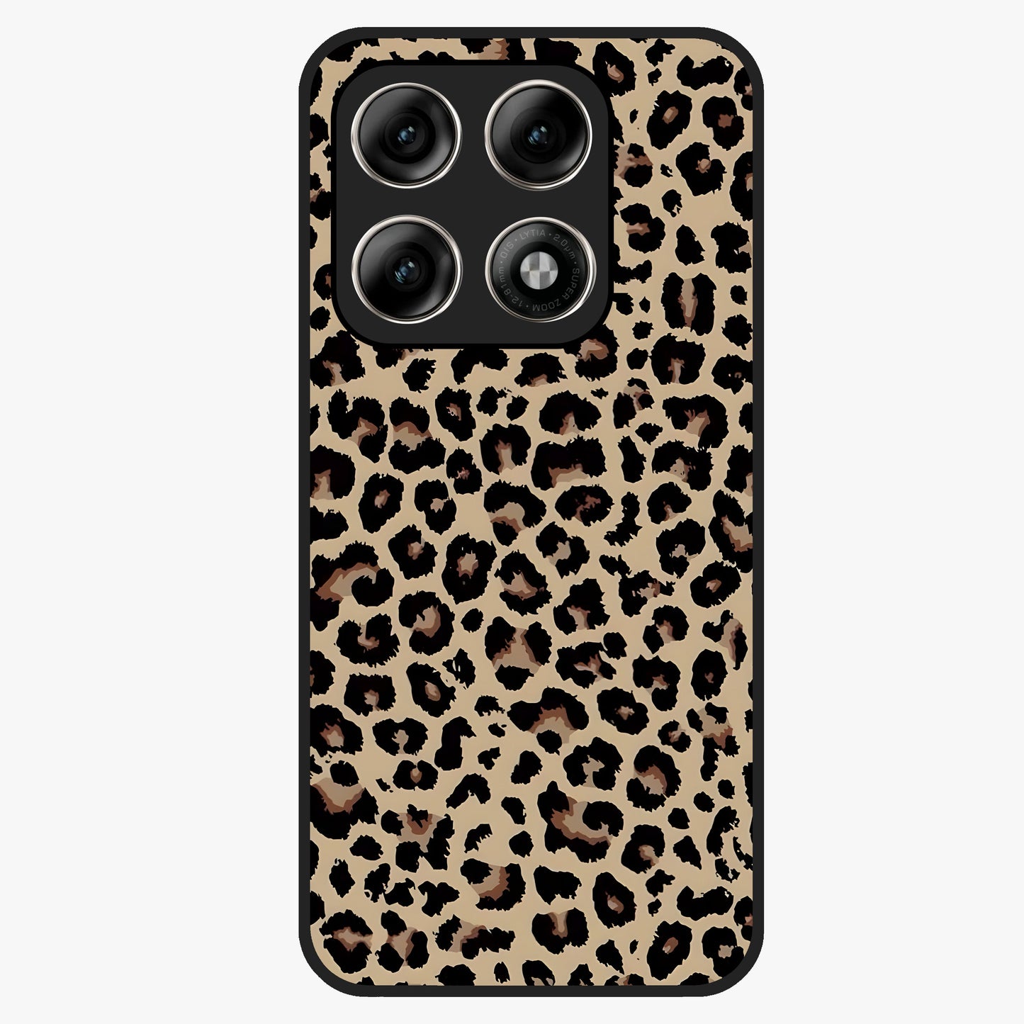 Savage Chic Pattern Glass Case showing flat back view with stylish patterned artwork and glossy glass finish.