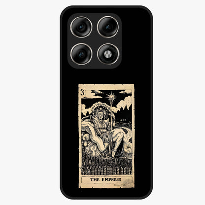 The Empress Glass Case showing flat back view with regal feminine artwork and glossy glass finish.