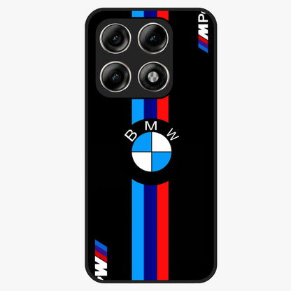 Turbo BMW Beast Glass Case showing flat back view with high performance sports car artwork and glossy glass finish.