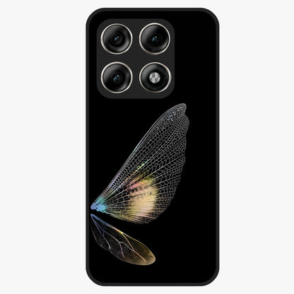 Whispers Of Wings Glass Case showing flat back view with graceful wing inspired artwork and glossy glass finish.
