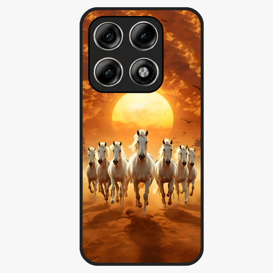 Wild Sunset Majesty Glass Case showing flat back view with majestic sunset landscape artwork and glossy glass finish.