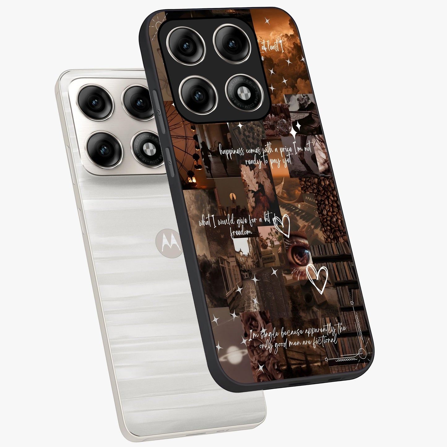 Bittersweet Aesthetic Chaos Glass Case displayed in angled mockup highlighting expressive abstract artwork and edgy aesthetic theme.