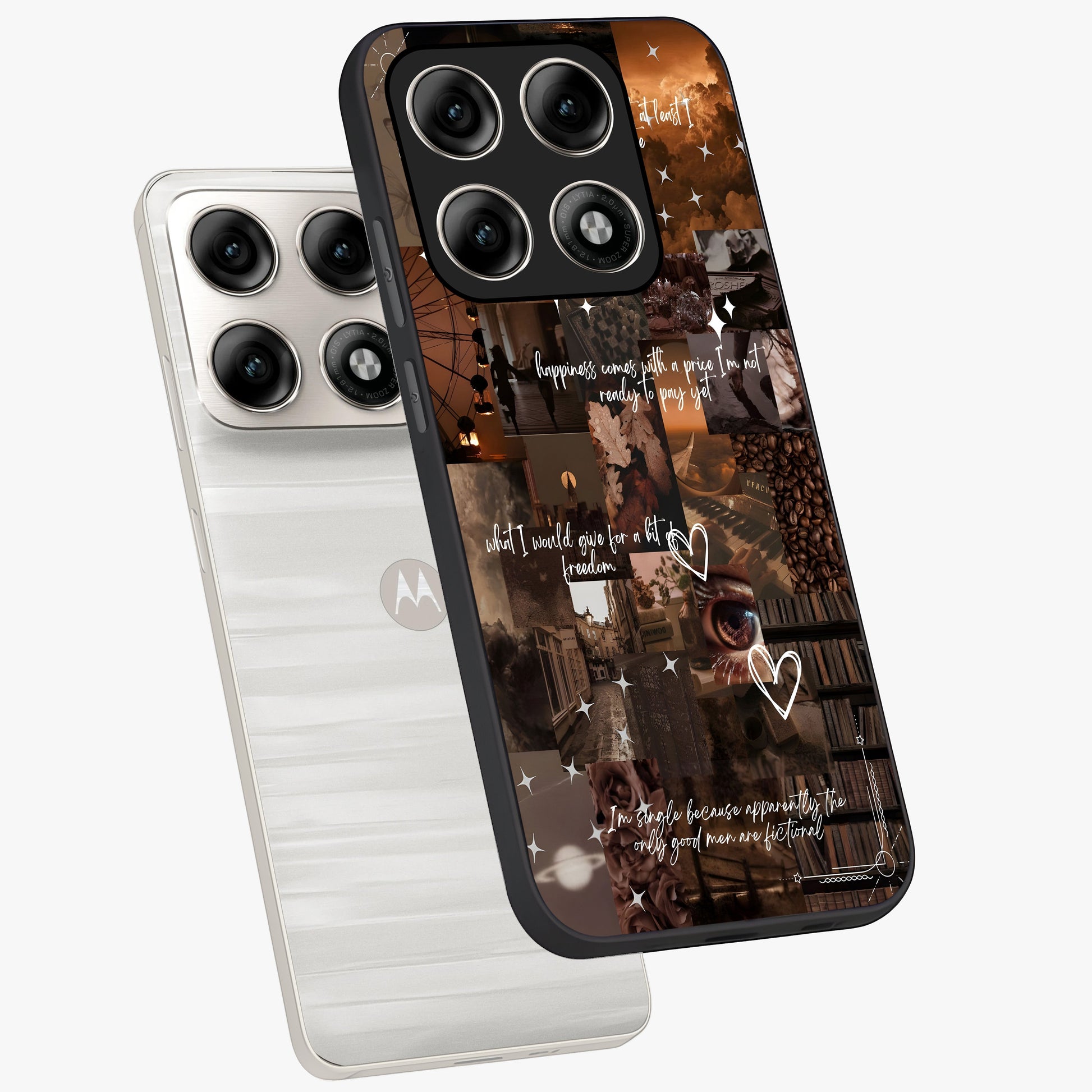 Bittersweet Aesthetic Chaos Glass Case displayed in angled mockup highlighting expressive abstract artwork and edgy aesthetic theme.