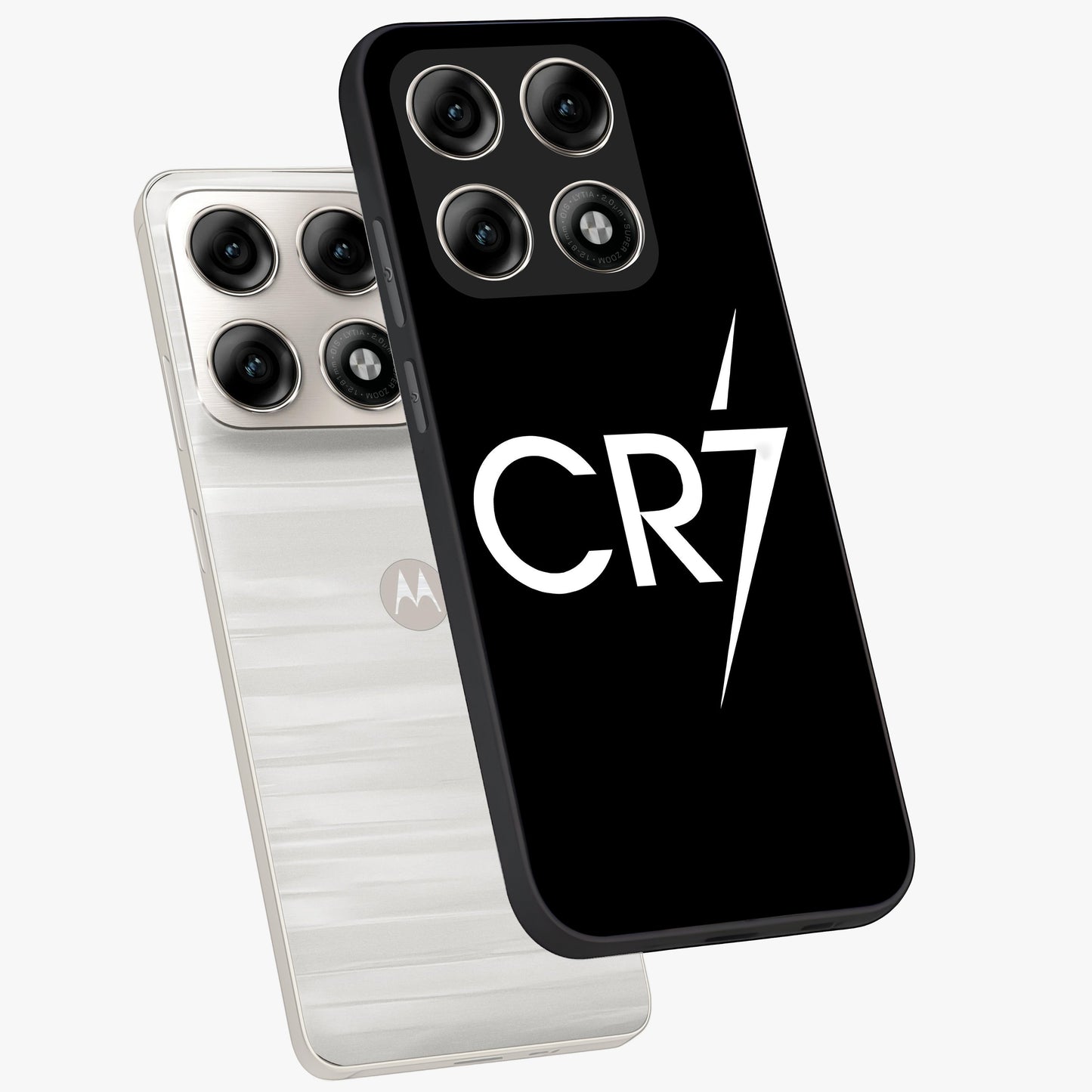 Cr7 Elite Strike Glass Case displayed in angled mockup highlighting powerful sports graphic with bold athletic theme.