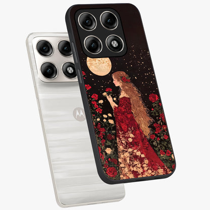 Crimson Dreams Glass Case displayed in angled mockup highlighting soft crimson aesthetic design with artistic theme.