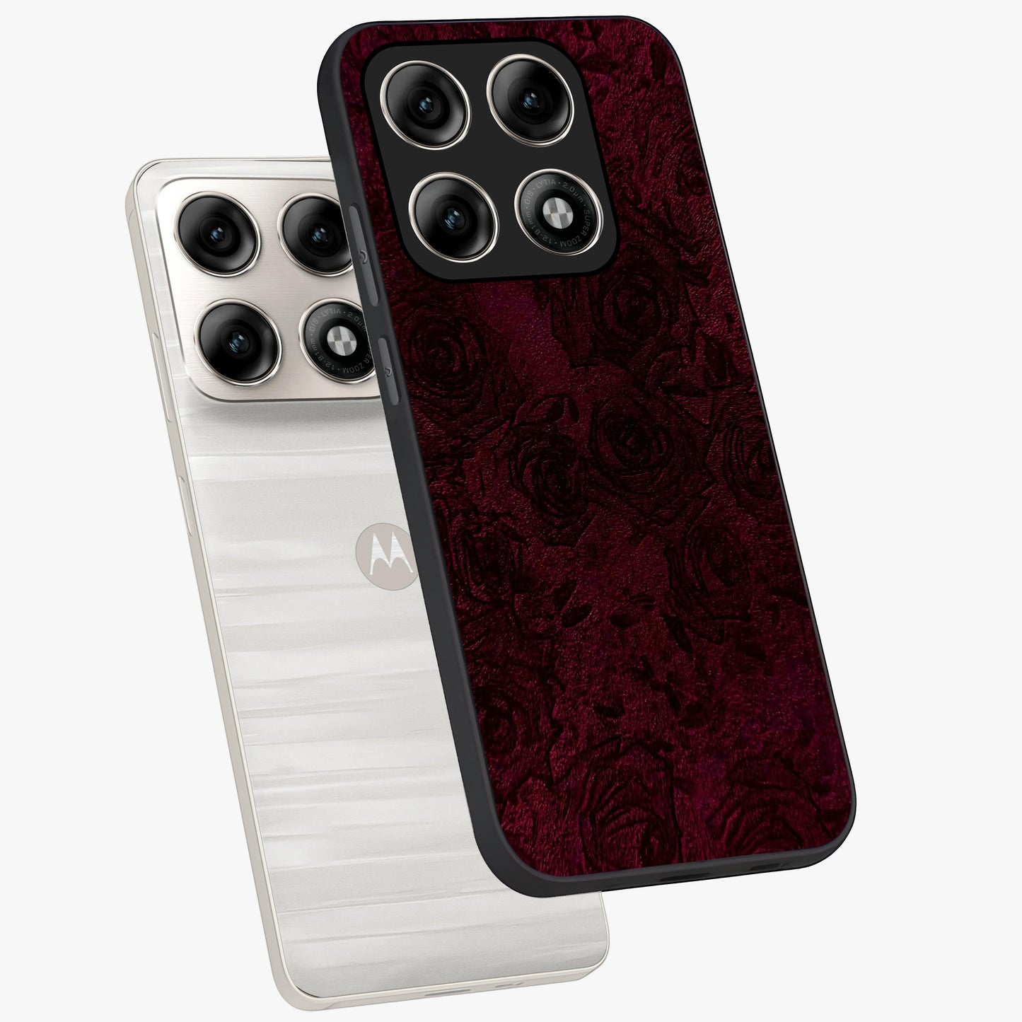 Crimson Fade Flow Glass Case displayed in angled mockup highlighting smooth gradient design with modern aesthetic style.