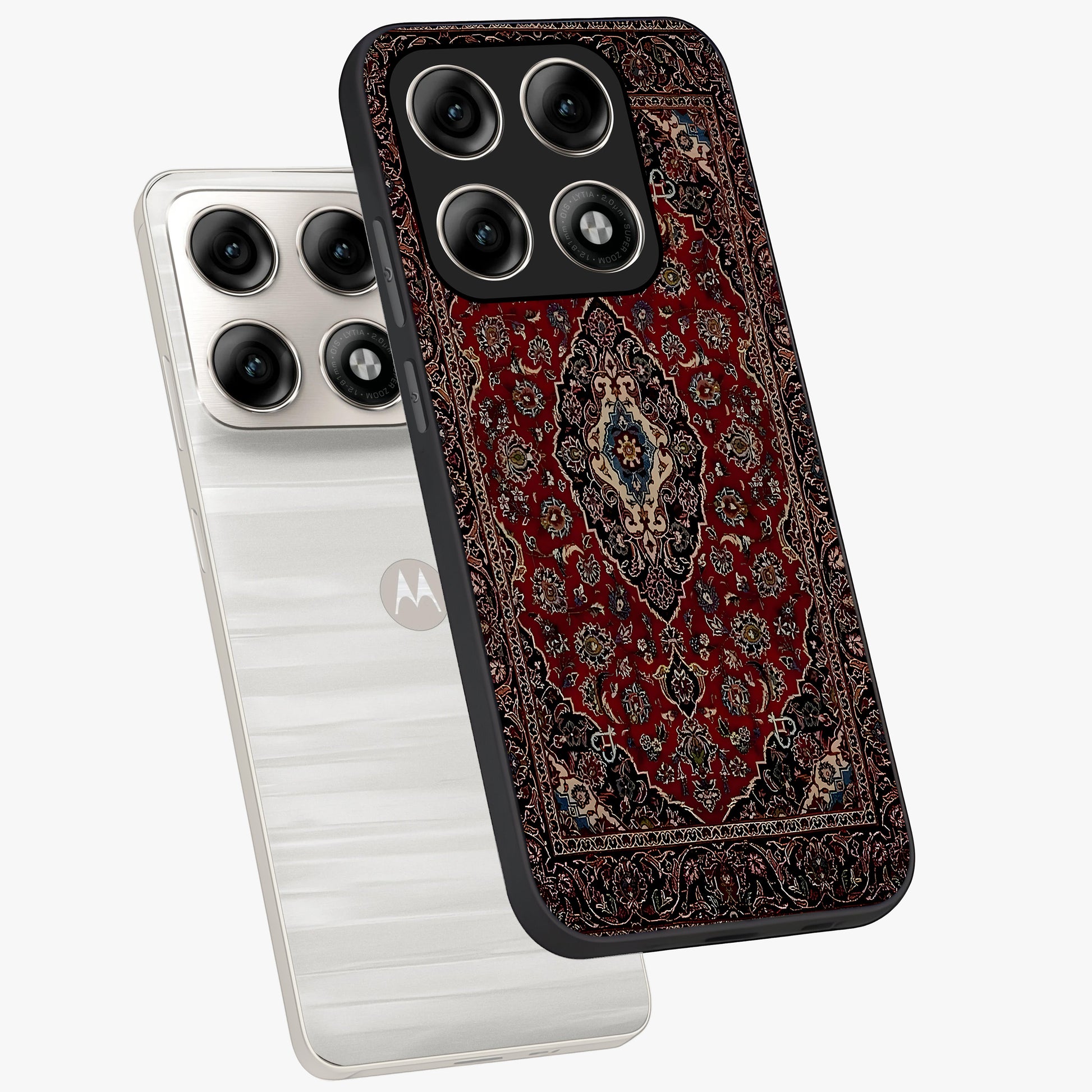 Heritage Carpet Royale Glass Case displayed in angled mockup highlighting intricate royal carpet design with heritage aesthetic.