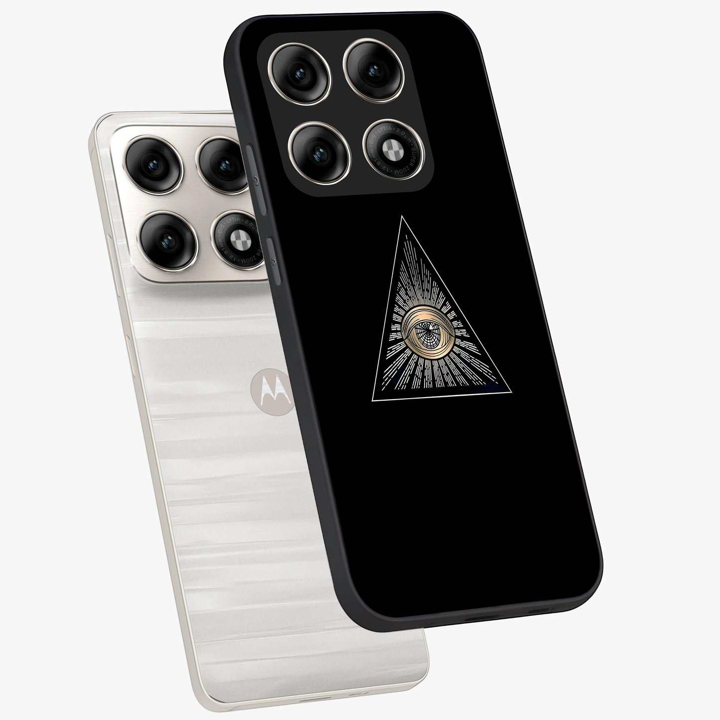 Illuminati Evil Glass Case displayed in angled mockup highlighting dark occult inspired design with bold aesthetic style.