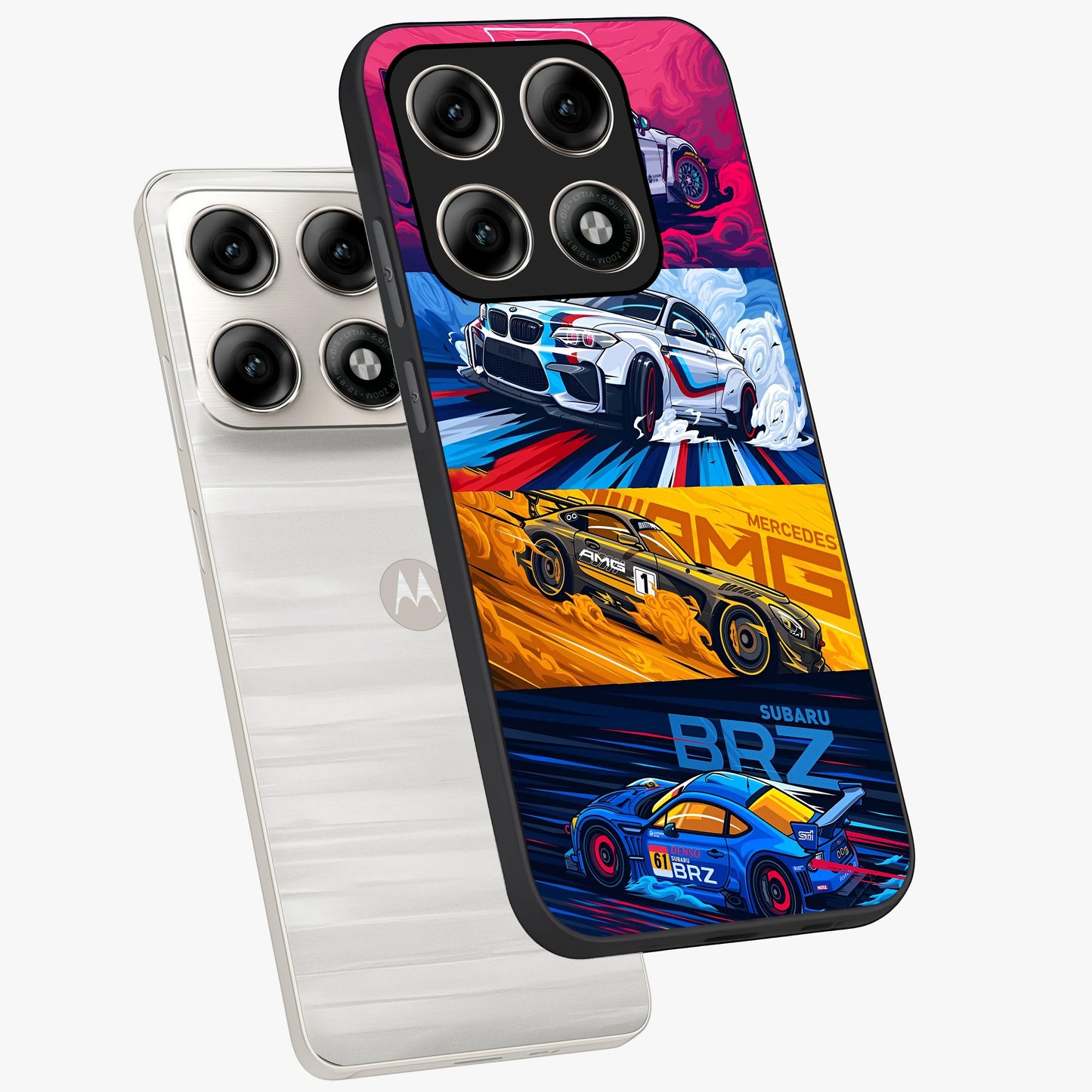 JDM Sports Car Glass Case displayed in angled mockup highlighting sleek Japanese racing car design with automotive aesthetic.