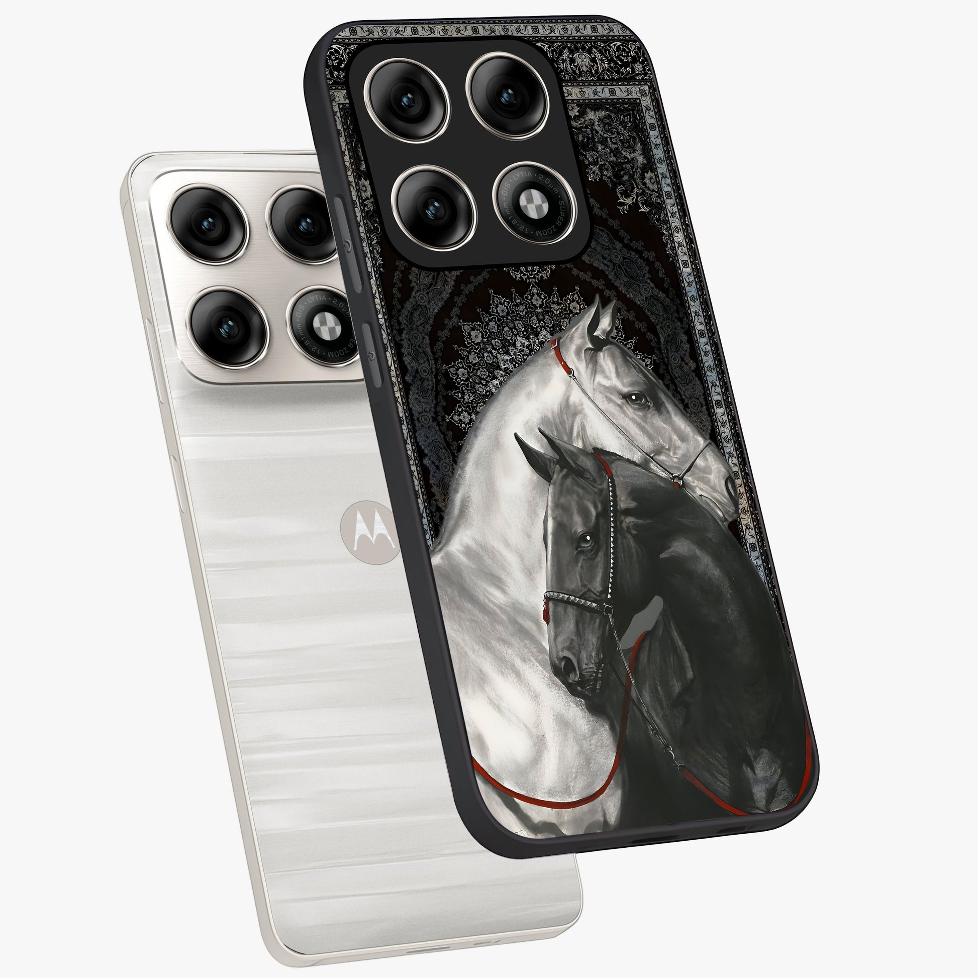 Majestic Ride Legacy Glass Case displayed in angled mockup highlighting sleek vehicle design with bold racing aesthetic.