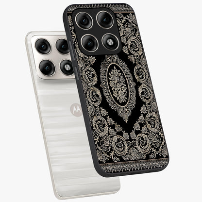 Noir Bloom Elegance Glass Case displayed in angled mockup highlighting refined flower design with stylish noir aesthetic.
