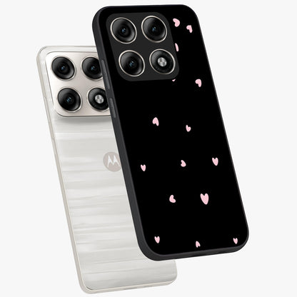 Pink Love Drops Glass Case displayed in angled mockup highlighting cute love drop design with vibrant pink aesthetic.