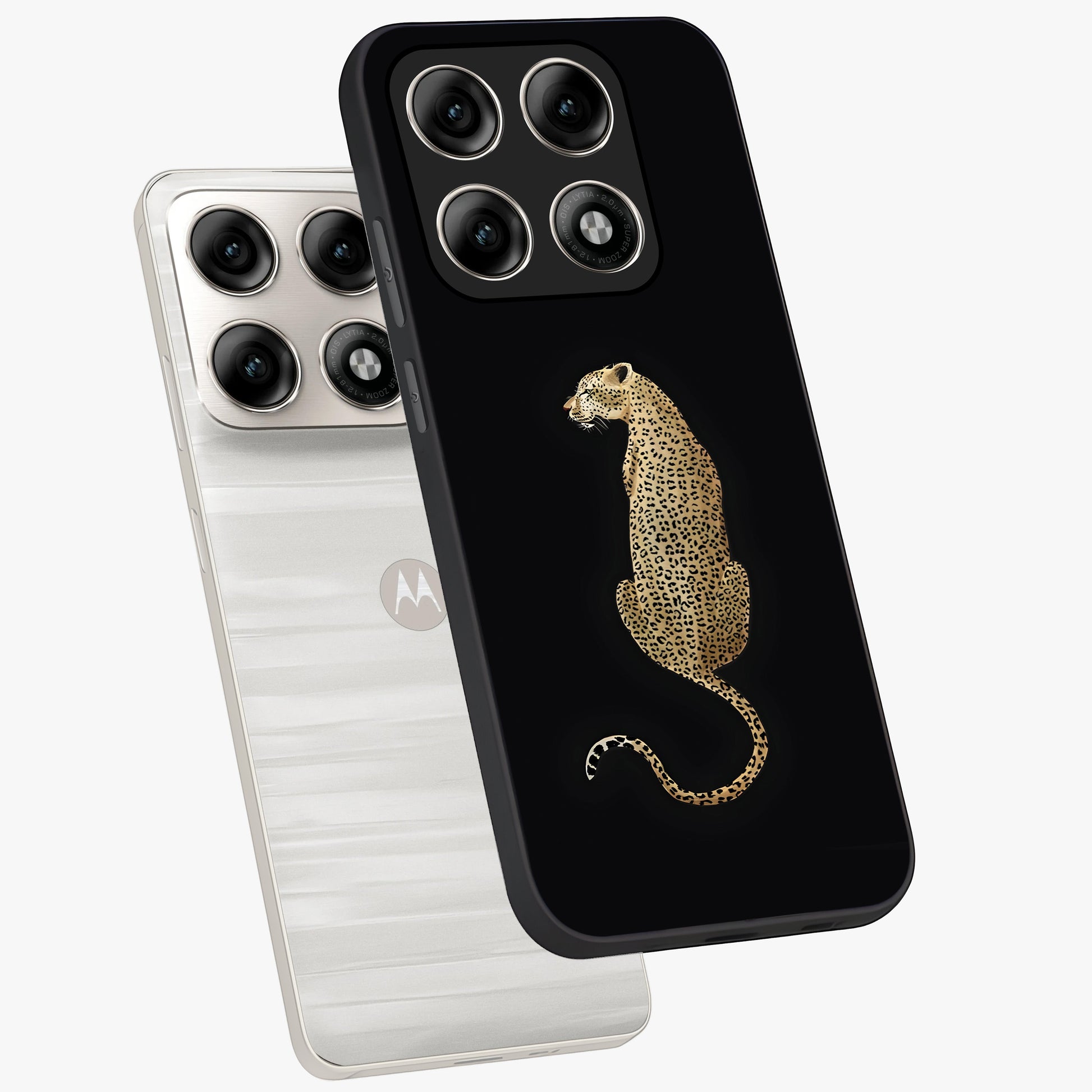 Regal Leopard Glass Case displayed in angled mockup highlighting powerful animal illustration with stylish wild aesthetic.