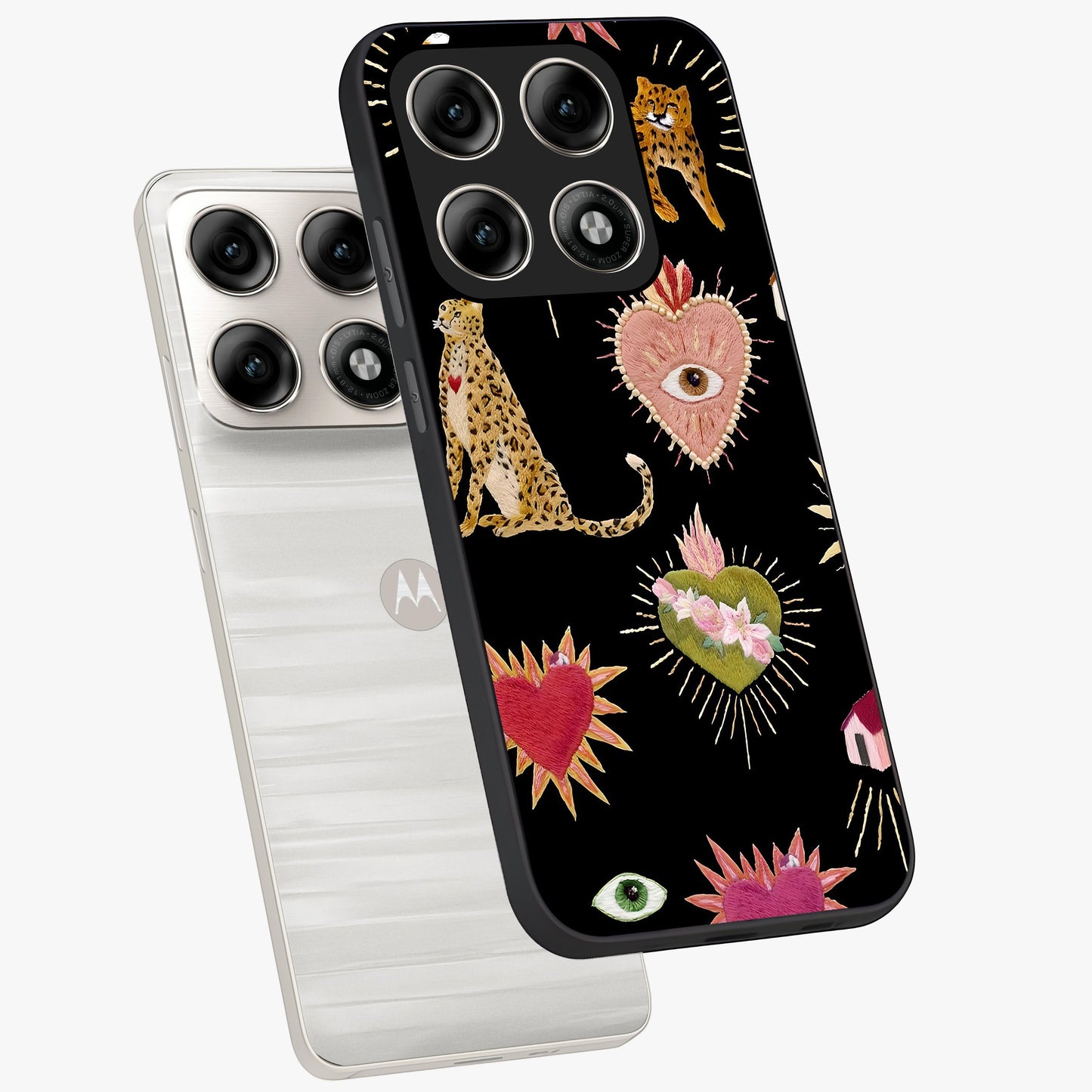 Sacred Jungle Heart Glass Case displayed in angled mockup highlighting lush tropical design with natural aesthetic style.