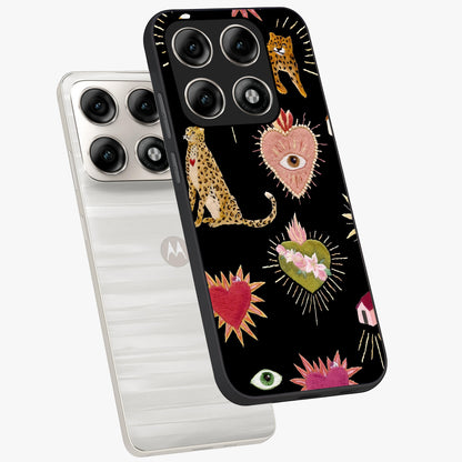 Sacred Jungle Heart Glass Case displayed in angled mockup highlighting lush tropical design with natural aesthetic style.