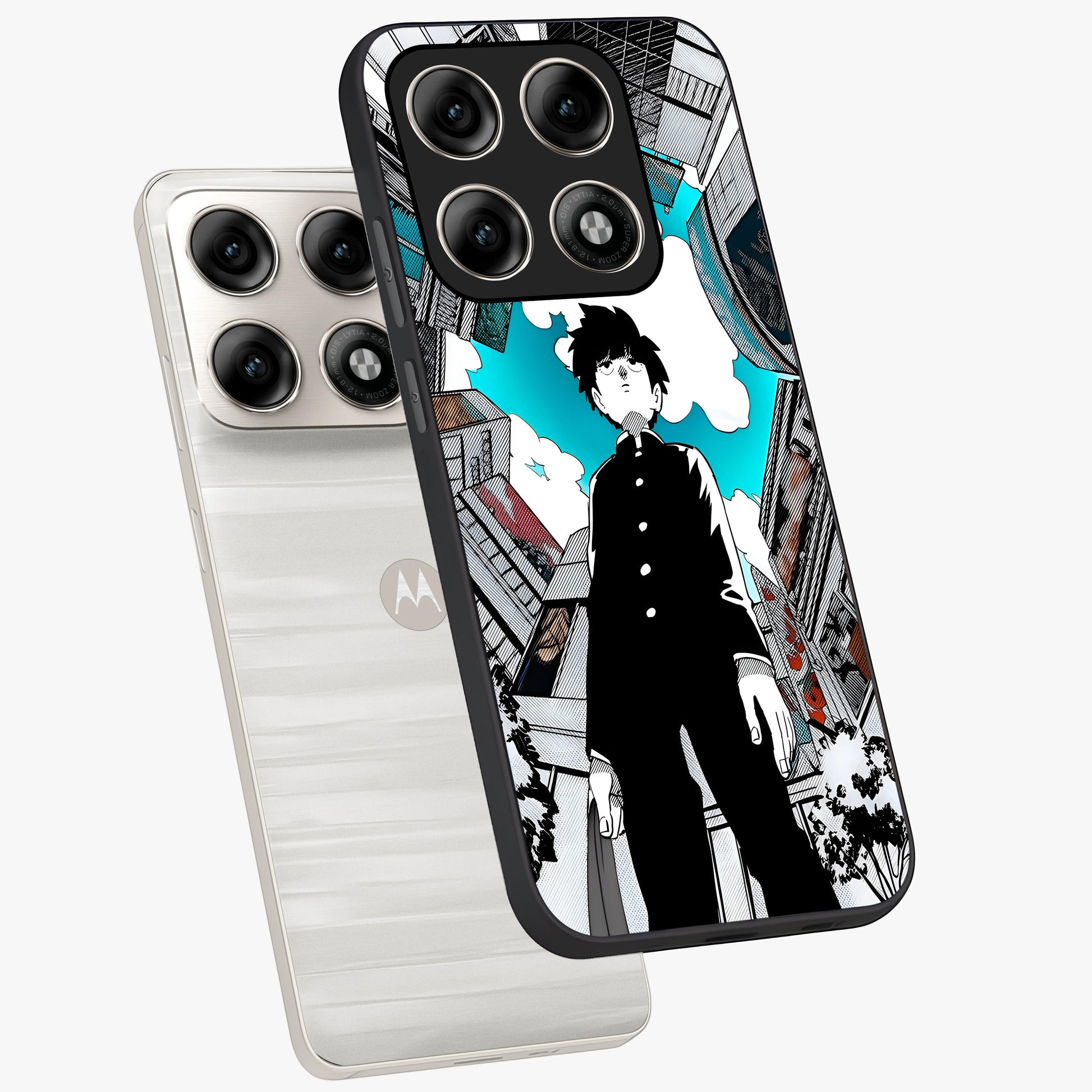Silent Psychic Awakening Glass Case displayed in angled mockup highlighting spiritual awakening design with cosmic aesthetic.