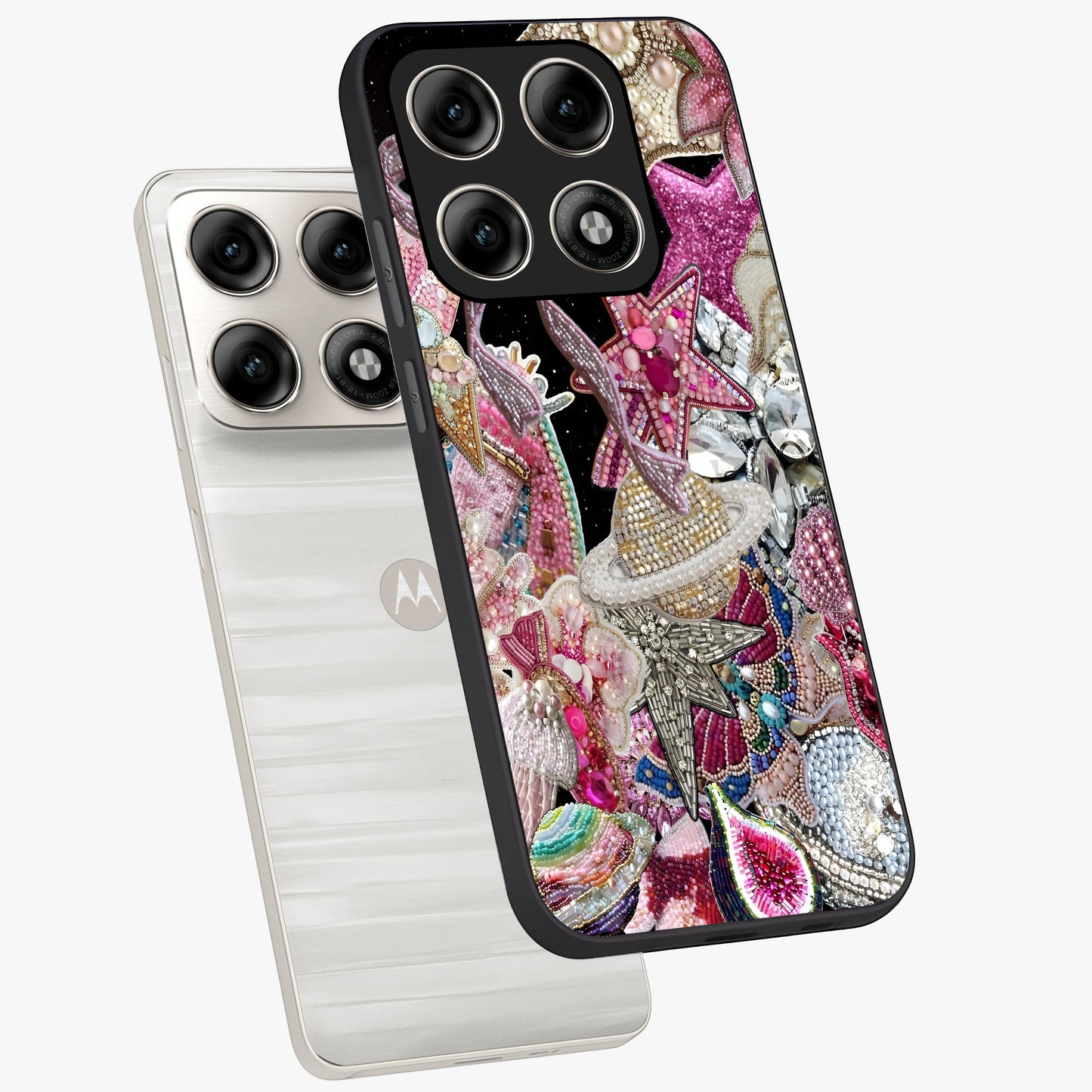 Starlit Jewel Dream Glass Case displayed in angled mockup highlighting glowing celestial jewel design with dreamy aesthetic.