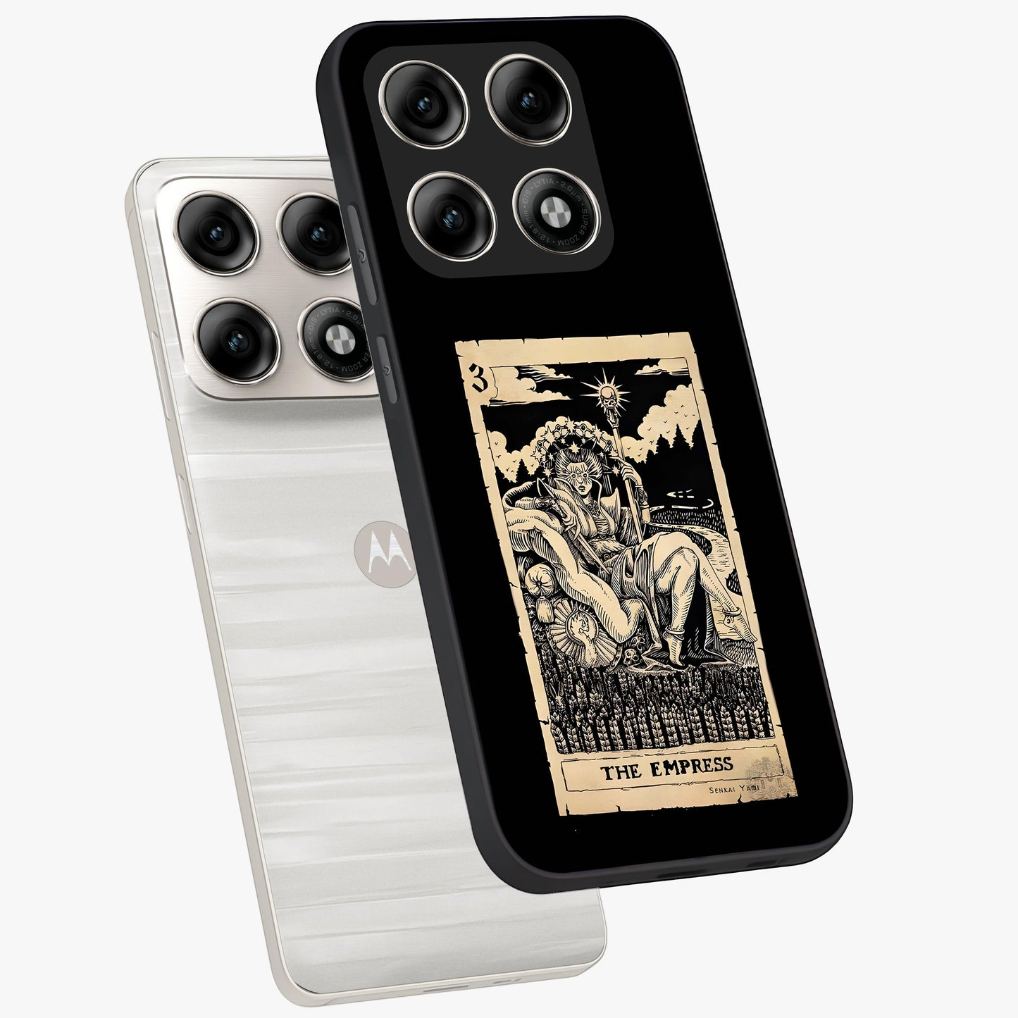 The Empress Glass Case displayed in angled mockup highlighting elegant royal design with majestic aesthetic style.
