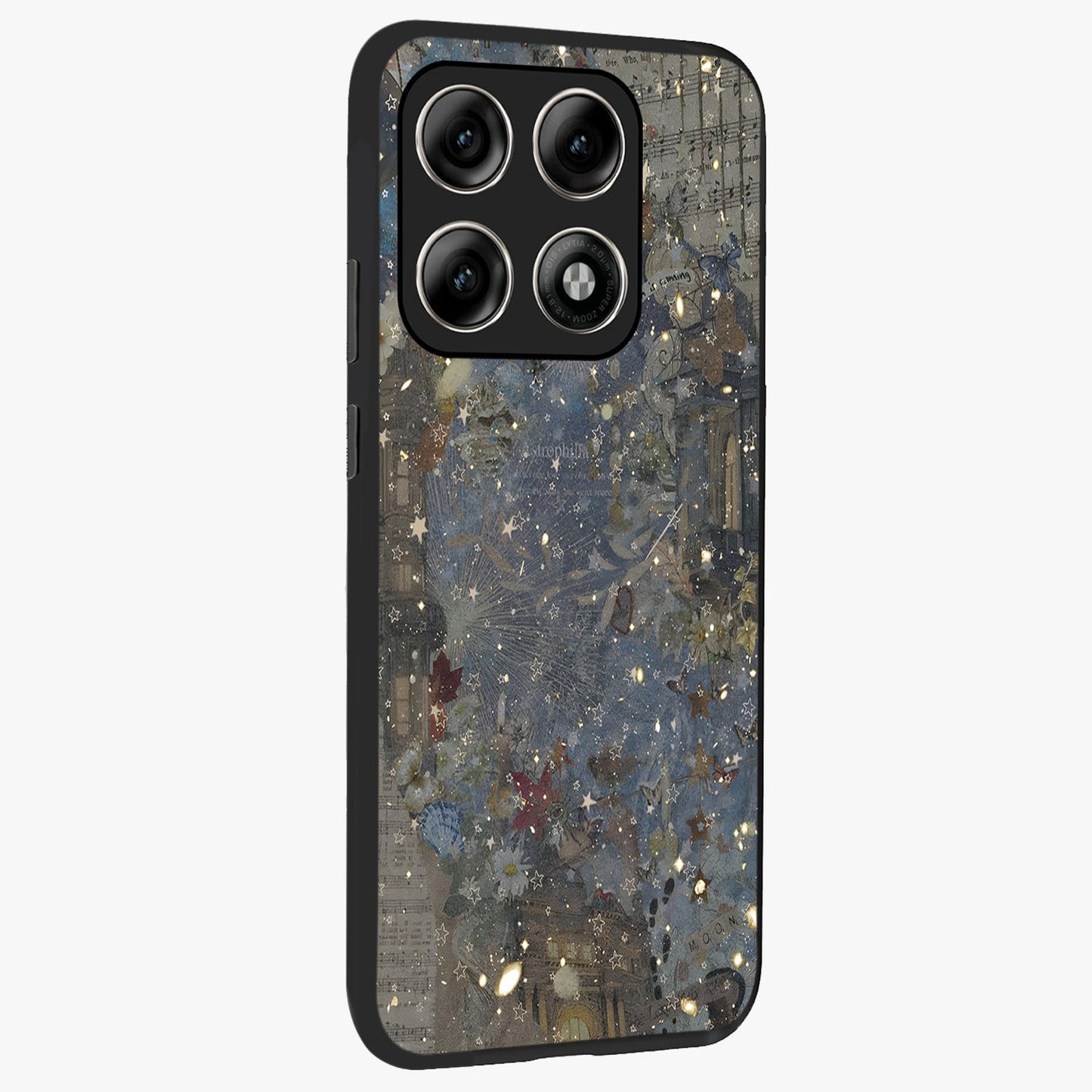 Aesthetic Astrolophia Glass Case upright view showcasing soft aesthetic theme with stylish modern look.