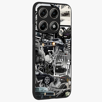 Aesthetic Dark Love Glass Case upright view showcasing dramatic romantic artwork with modern aesthetic style.