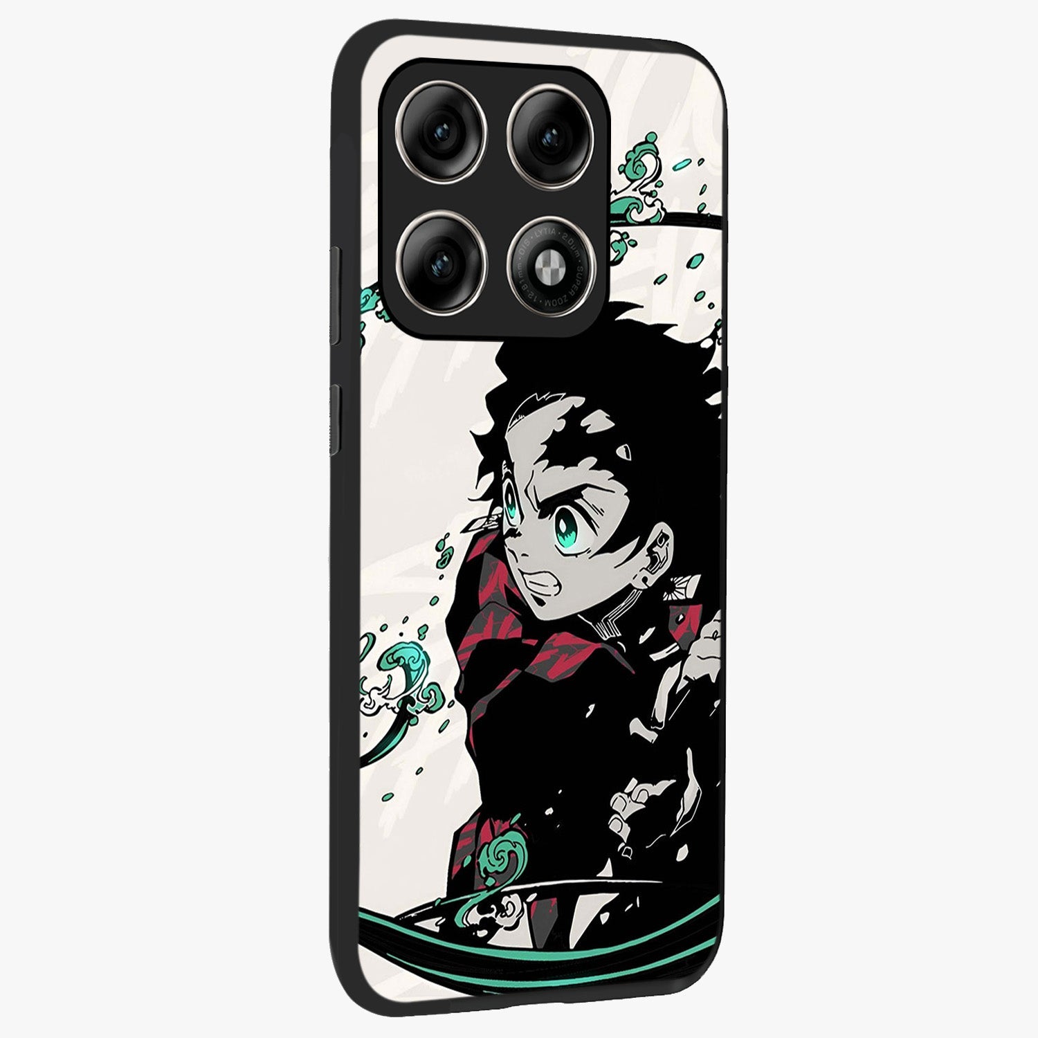 Demon Slayer Glass Case upright view showcasing powerful anime artwork with intense warrior theme.